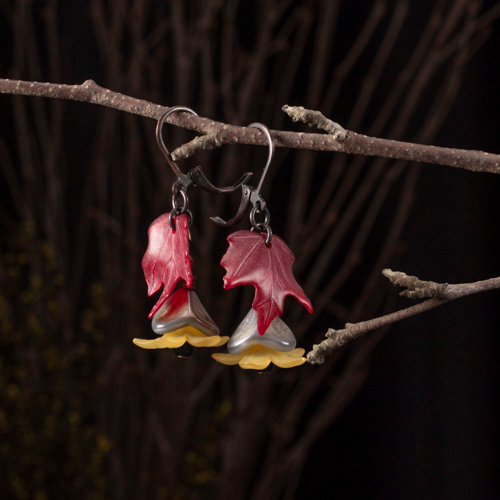 Lucite & Glass Fall Earrings