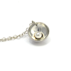 sterling silver bowl necklace with fine silver ball