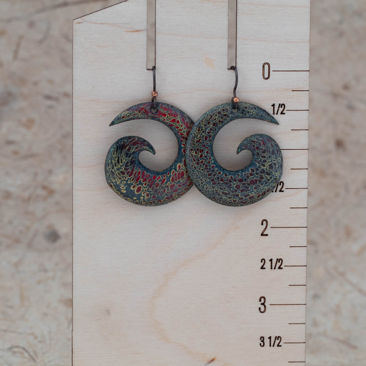 Ember tide - Enamel Earrings