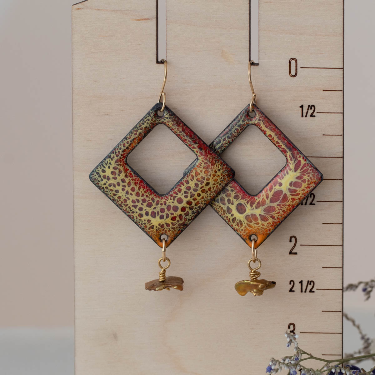 Multicolor Enamel Earrings