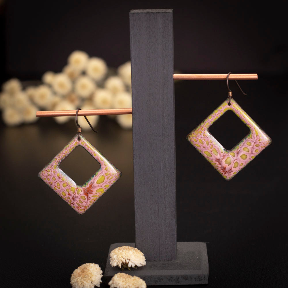Square Enamel Earrings