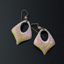  Pink & Peridot Enamel & Gemstone Earrings
