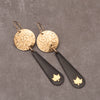 Two Piece Dangle Earrings-Black Maple