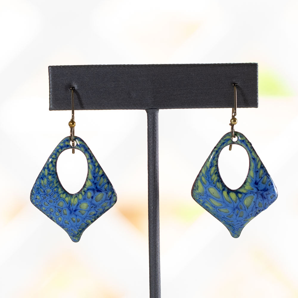 Lichen Glow Enameled Earrings