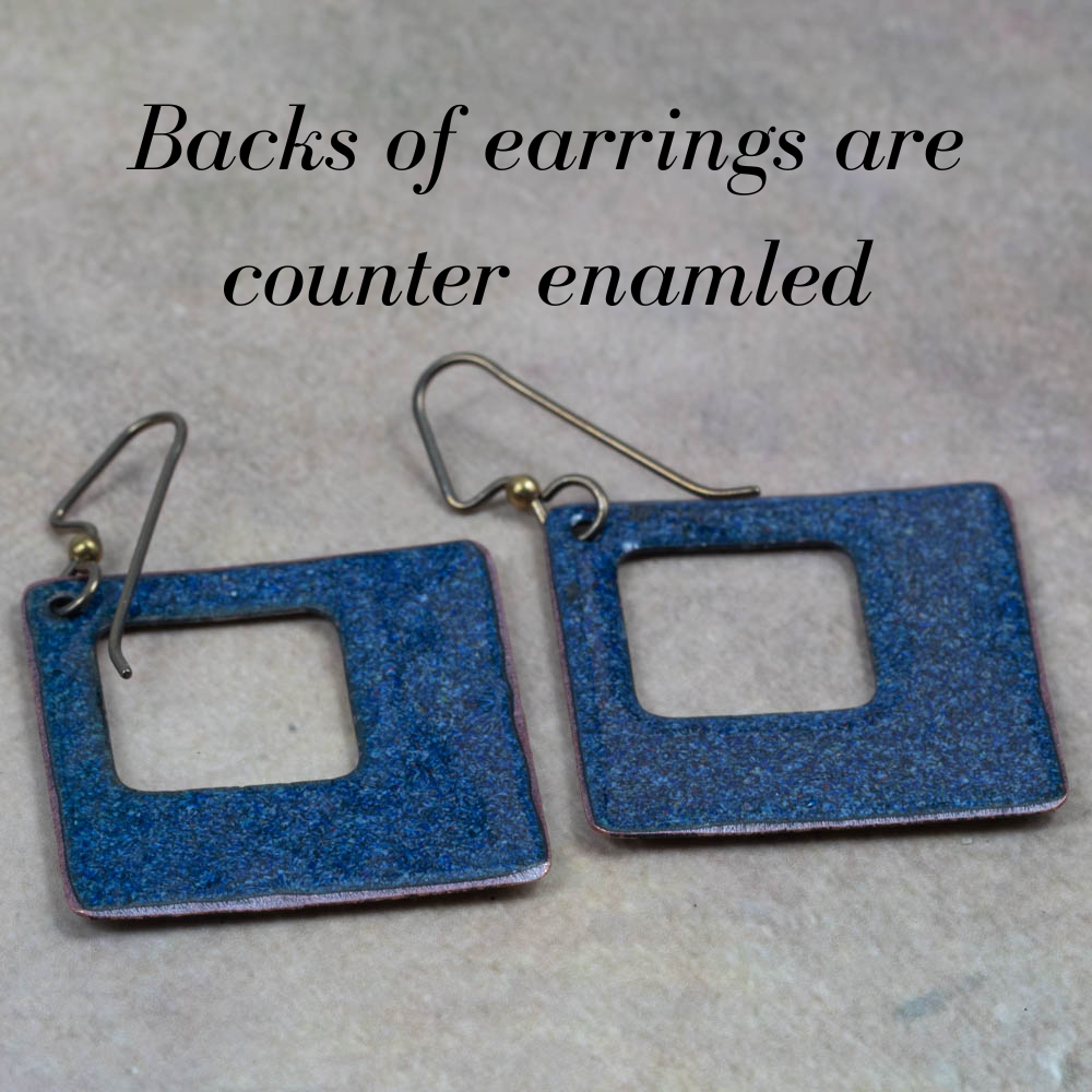 Backs of enamel earrings