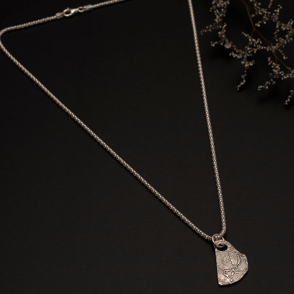 Fine silver teacup necklace on sterling silver chain, handmade jewelry gift for tea lovers.