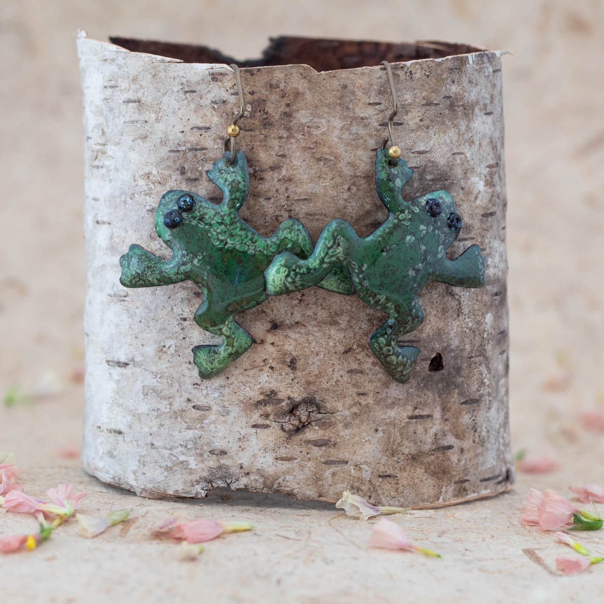 Mossy Frog Earrings