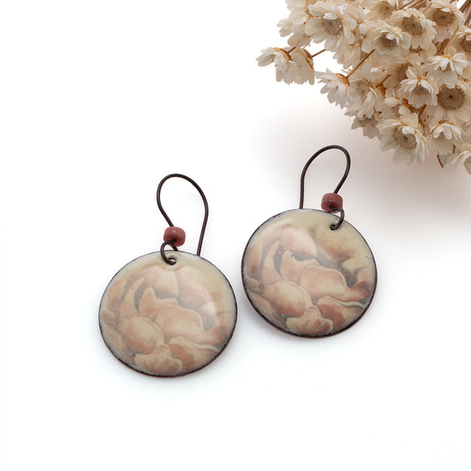 Mountain Rose Enamel Earrings