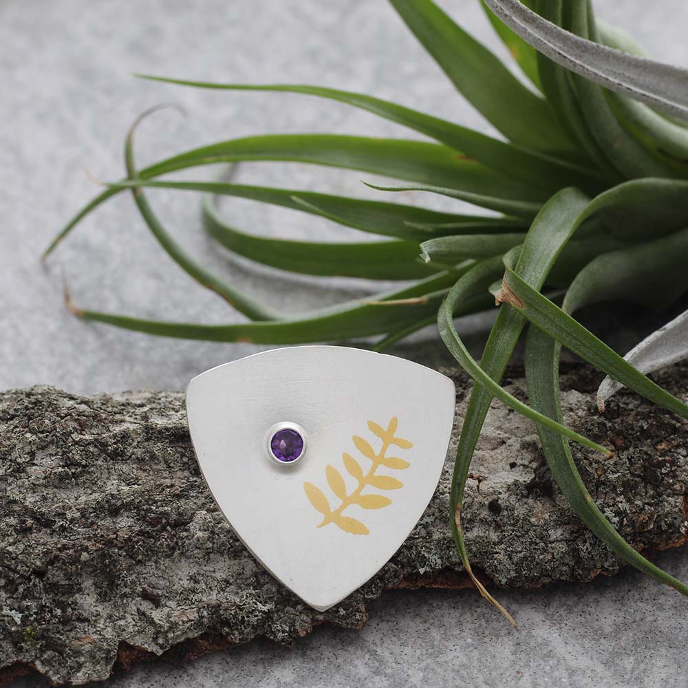 Keum Boo Silver & Gold Fern Necklace