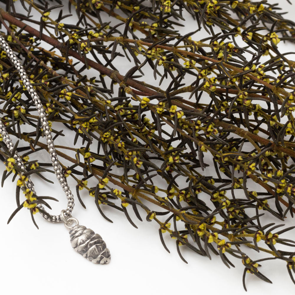 Silver Pine Cone Necklace