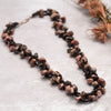 rhodonite three strand necklace