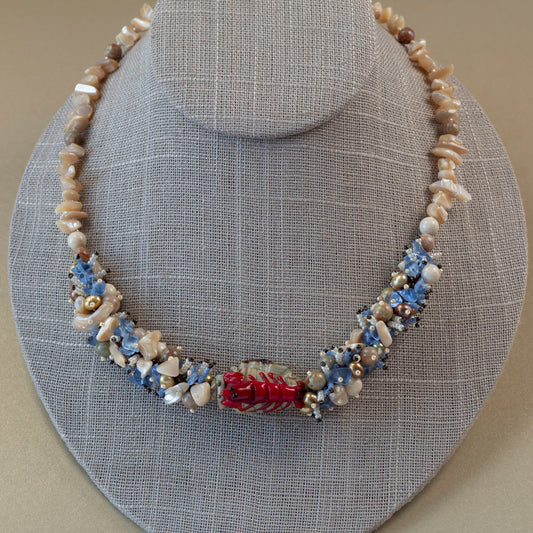 Lampwork Shell & Lobster Necklace