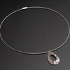fine silver floral drop on neck wire