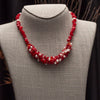 Red Coral and White Pearl Necklace