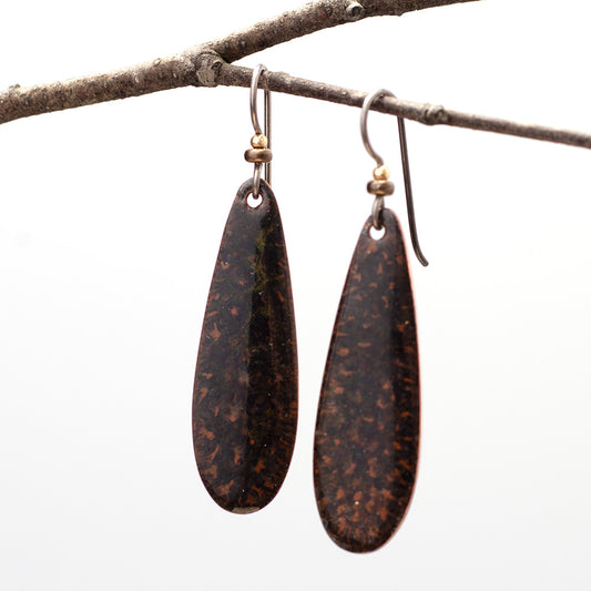 Brown & Black Teardrop Earrings