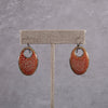 Enameled Copper Oval Earrings