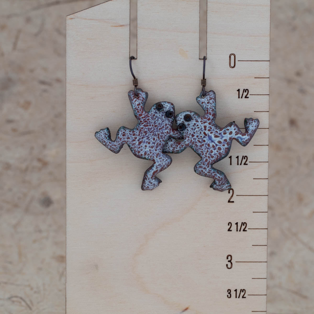 Dancing Toads - Enamel Earrings