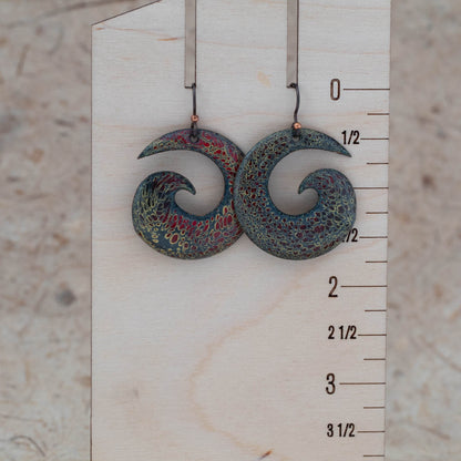 Ember tide - Enamel Earrings