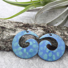  Blue Spiral Enamel Earrings
