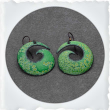  Green Spiral Earrings