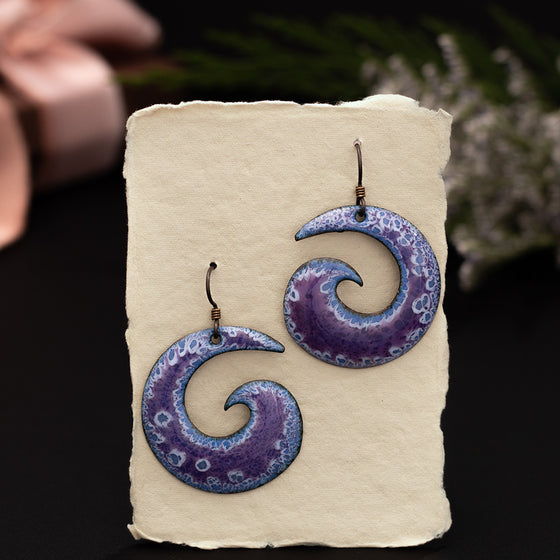 Purple & Blue Spiral Earrings