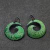 Green Spiral Earrings