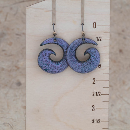 Tideflower Spiral - Enamel Earrings