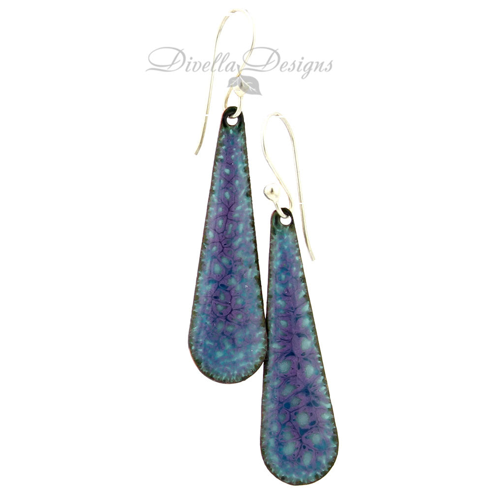 Blue & Purple Teardrop Earrings