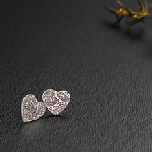  Silver Heart Post Earrings