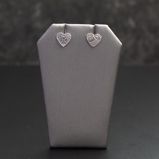 Silver Heart Post Earrings