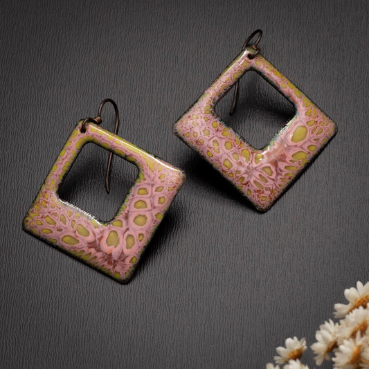 Square Enamel Earrings