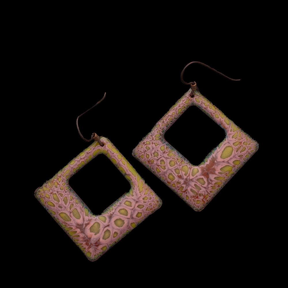 Square Enamel Earrings