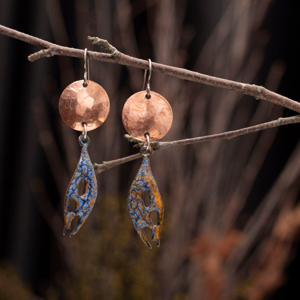 Copper & Enamel Earrings