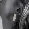Silver Leaf Print Earrings