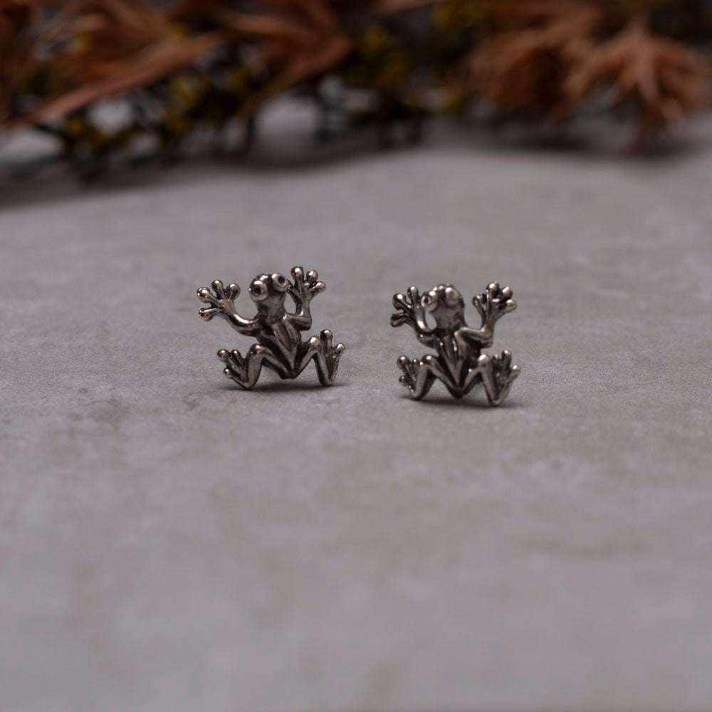 Sterling Silver Frog Earrings