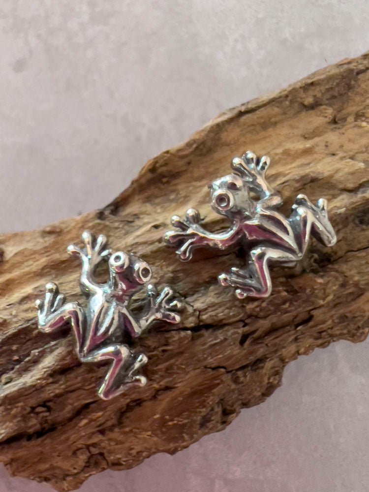 Sterling Silver Frog Earrings