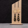 Two Piece Dangle Earrings-Black Abstract