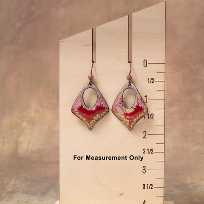 Wild Rose Enamel Earrings – Pink and Crimson