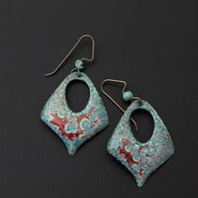  Turquoise & Red Enamel & Gemstone Earrings
