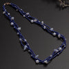three strand blue lace agate necklace