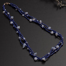  three strand blue lace agate necklace