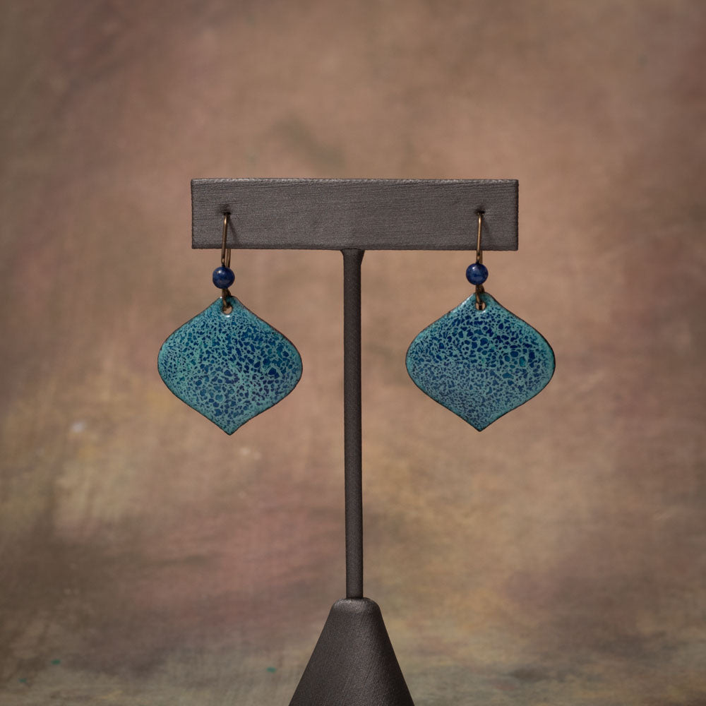 Blue Enamel Earrings