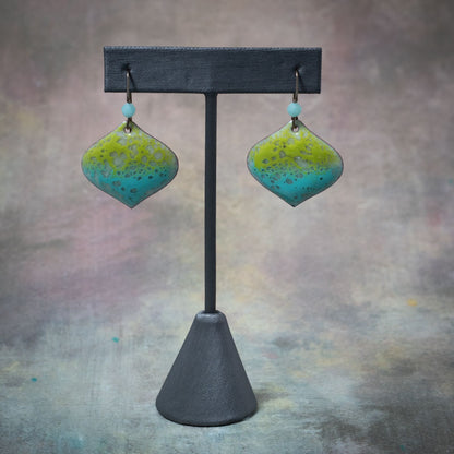 Lemon Surf - Enamel Earrings