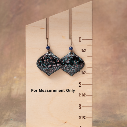 Green, Yellow, Purple Enameled Earrings