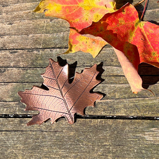 Copper Maple Leaf Brooch