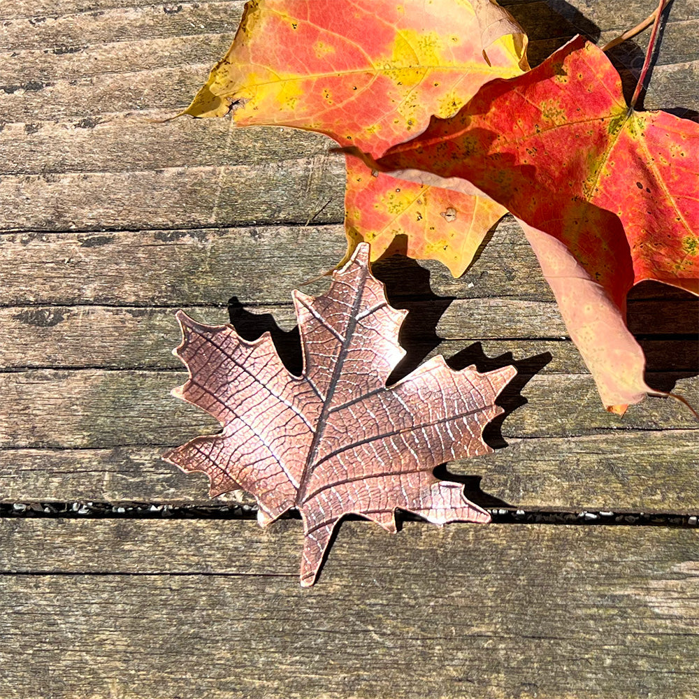 Copper Maple Leaf Brooch