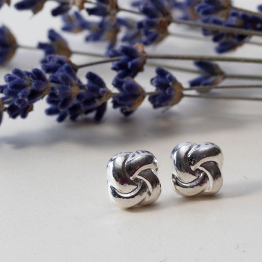 Silver Knot Stud Earrings