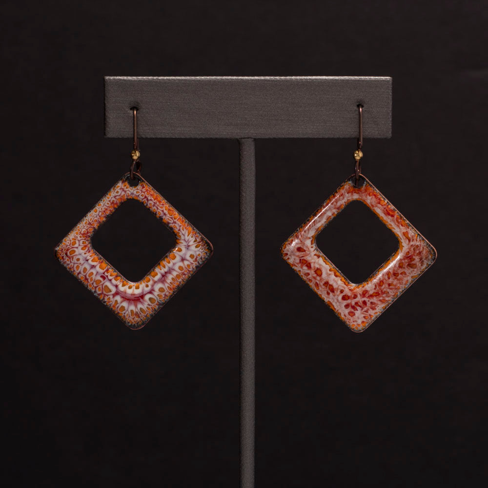 Square Enamel Earrings