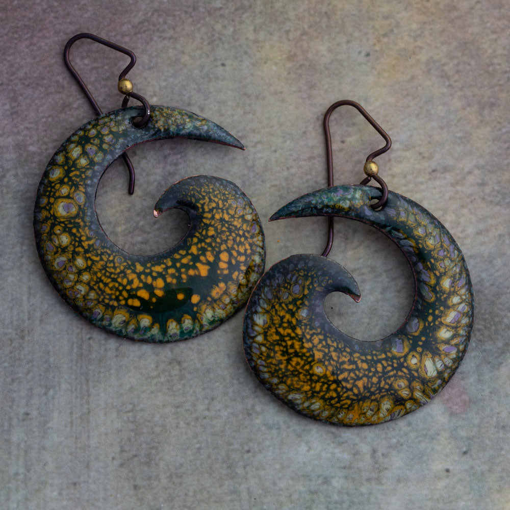 Spiral Enameled Earrings