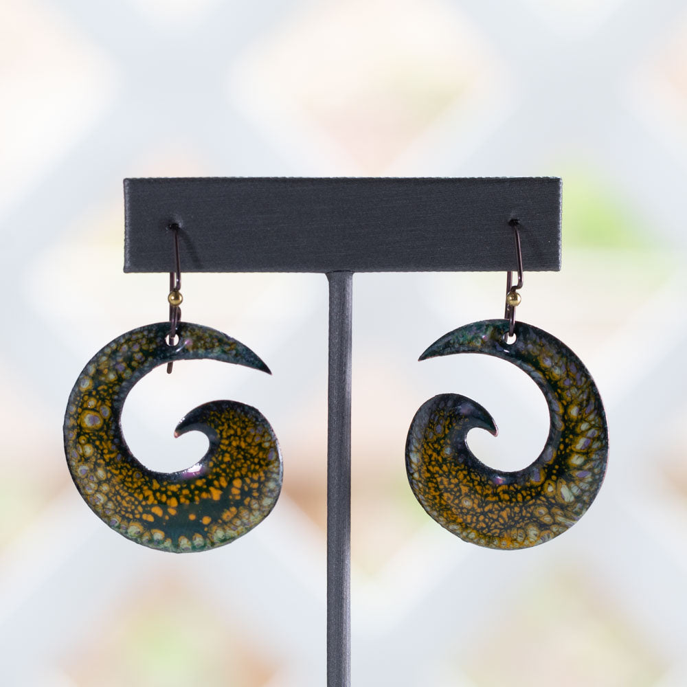 Spiral Enameled Earrings